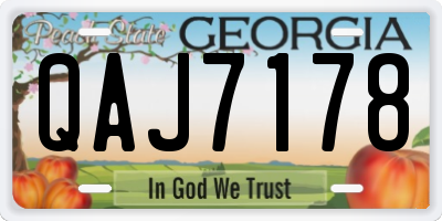 GA license plate QAJ7178