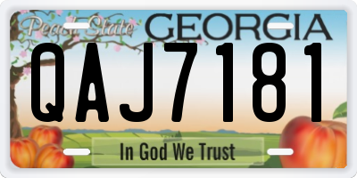 GA license plate QAJ7181