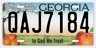 GA license plate QAJ7184