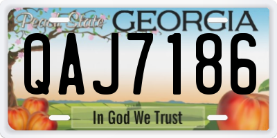 GA license plate QAJ7186