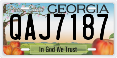 GA license plate QAJ7187