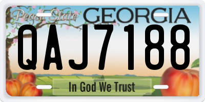 GA license plate QAJ7188