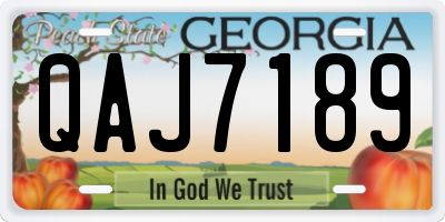 GA license plate QAJ7189