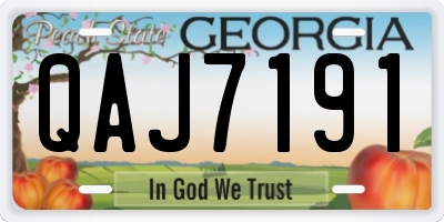 GA license plate QAJ7191