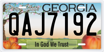GA license plate QAJ7192
