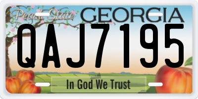 GA license plate QAJ7195