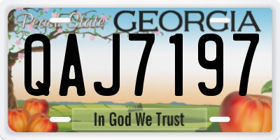 GA license plate QAJ7197