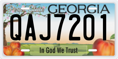 GA license plate QAJ7201