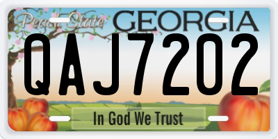 GA license plate QAJ7202