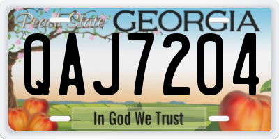 GA license plate QAJ7204
