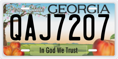 GA license plate QAJ7207