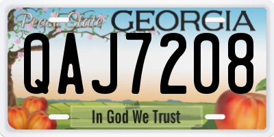 GA license plate QAJ7208
