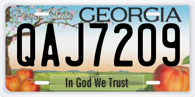 GA license plate QAJ7209