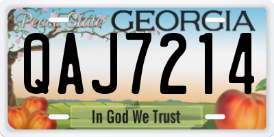 GA license plate QAJ7214