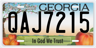 GA license plate QAJ7215
