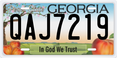 GA license plate QAJ7219