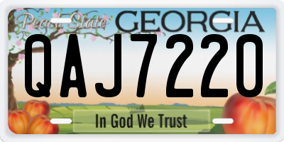 GA license plate QAJ7220