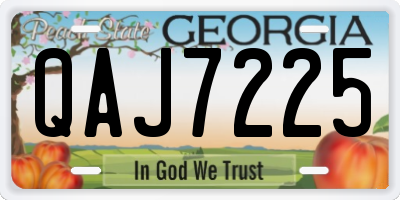 GA license plate QAJ7225