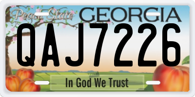 GA license plate QAJ7226