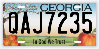 GA license plate QAJ7235