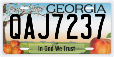 GA license plate QAJ7237