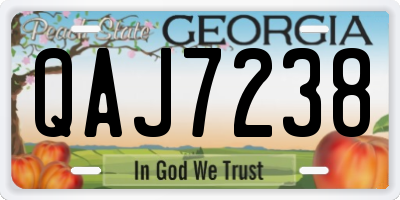 GA license plate QAJ7238