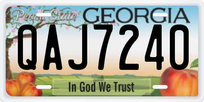 GA license plate QAJ7240