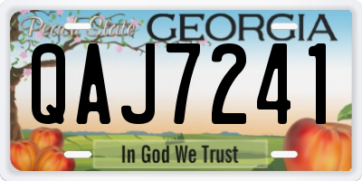 GA license plate QAJ7241
