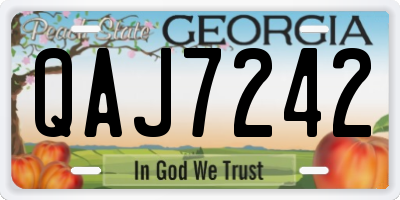 GA license plate QAJ7242