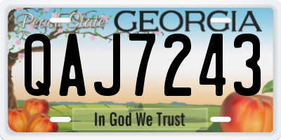 GA license plate QAJ7243