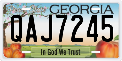 GA license plate QAJ7245