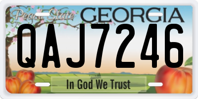 GA license plate QAJ7246