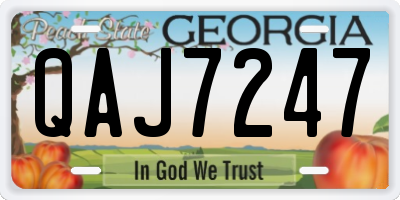 GA license plate QAJ7247
