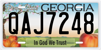 GA license plate QAJ7248