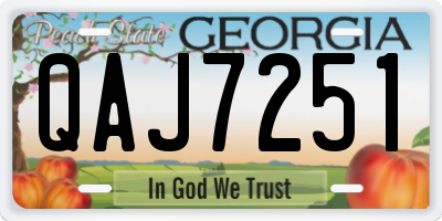 GA license plate QAJ7251