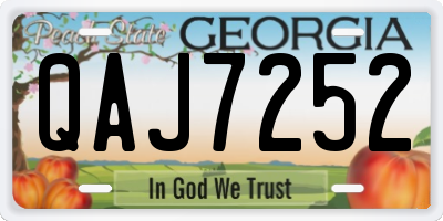 GA license plate QAJ7252