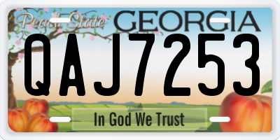 GA license plate QAJ7253