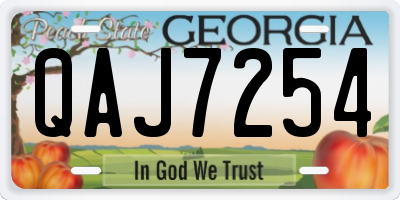 GA license plate QAJ7254