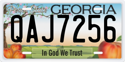 GA license plate QAJ7256