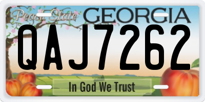 GA license plate QAJ7262