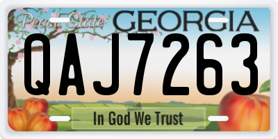GA license plate QAJ7263