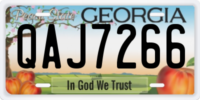 GA license plate QAJ7266