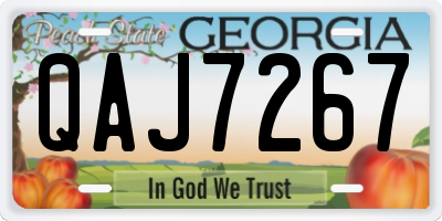 GA license plate QAJ7267