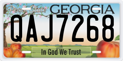 GA license plate QAJ7268