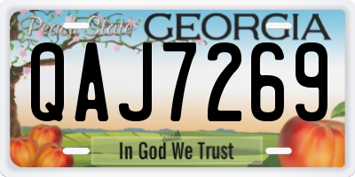 GA license plate QAJ7269