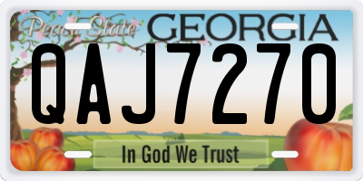 GA license plate QAJ7270