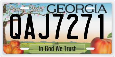 GA license plate QAJ7271