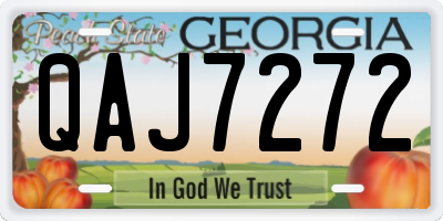 GA license plate QAJ7272