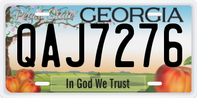 GA license plate QAJ7276
