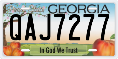 GA license plate QAJ7277